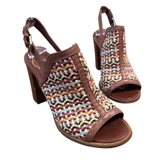 House of Harlow 1960 Teagan Multicolor Woven Leather Heel - Picture 2 of 8